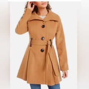 NWT- Women's Tan Belted Coat - Size Small